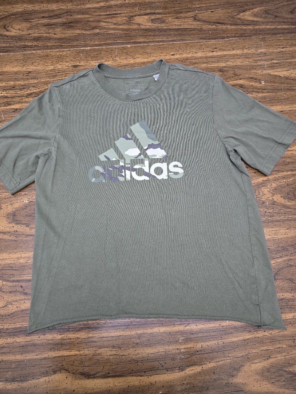 adidas Women's Olive Green Logo Tee